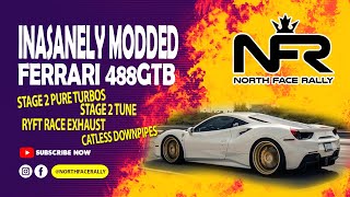 9XXHP ++ MODDED FERRARI 488 STAGE 2 Pure Turbos Ryft Titanium Exhaust, Catless Downpipes AND MORE!!