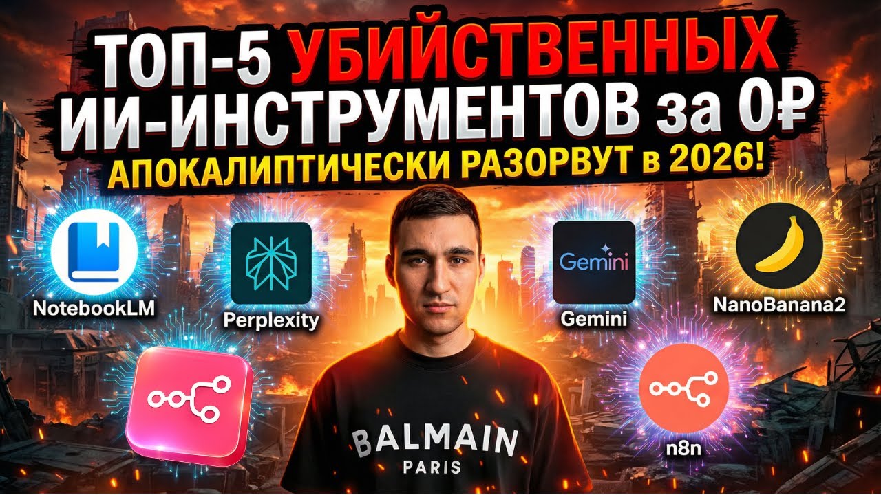 ТОП-5 УБИЙСТВЕННЫХ ИИ-ИНСТРУМЕНТОВ за 0₽, которые КОСМИЧЕСКИ РАЗОРВУТ в 2026! СЕКРЕТЫ МИЛЛИОНЕРОВ!