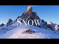 Snow winter 4k relaxation film  meditation relaxing music  winter soundscape