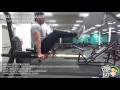 016 knee raises to leg extensions on dip station