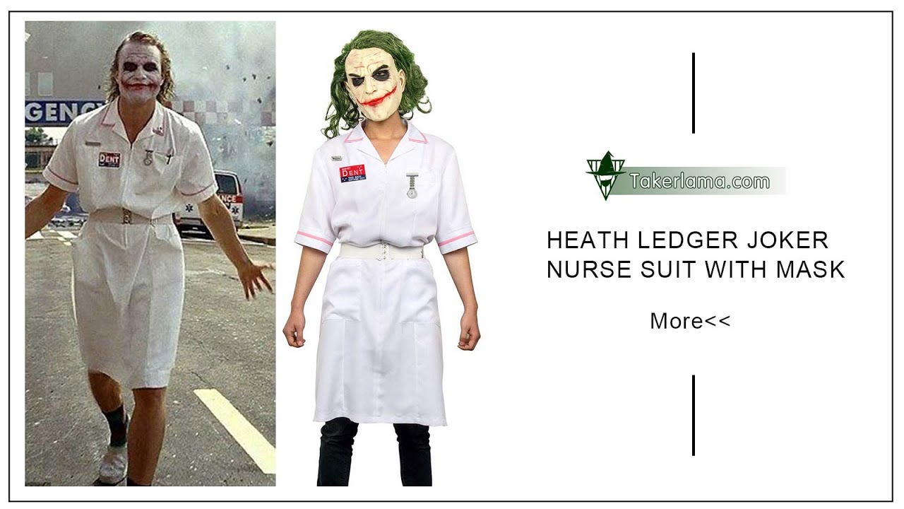 Takerlama Batman Dark Knight Joker Nurse Cosplay Costume With Mask for Your  Halloween - YouTube