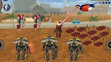 Vegas Crime Simulator - (3X Transformers Fight Car Robots Group) Car Robot Attack Transformers - HD