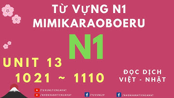 ✔✔✔ N1 mimikara oboeru - Từ vựng Unit 13 (1021~1110)