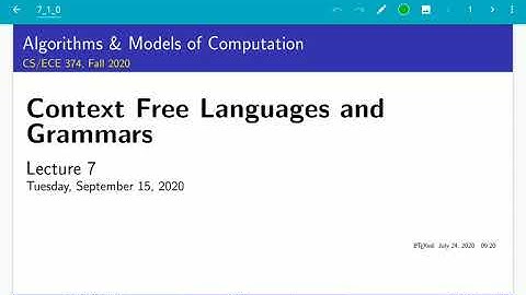 UIUC CS 374 FA 20: 7.1. Fluffy introduction to context-free grammar