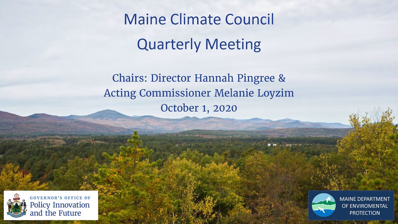 Maine Climate Council October 1 Meeting - YouTube