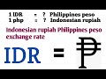 Indonesian rupiah to philippines peso exchange rate today  rupiah to php  idr to php  php to idr