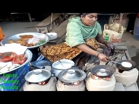 Street Cooking & Recipe – Road Side Street Food Egg (Dim) Mix Pitha – Street World – Bengali Food BD