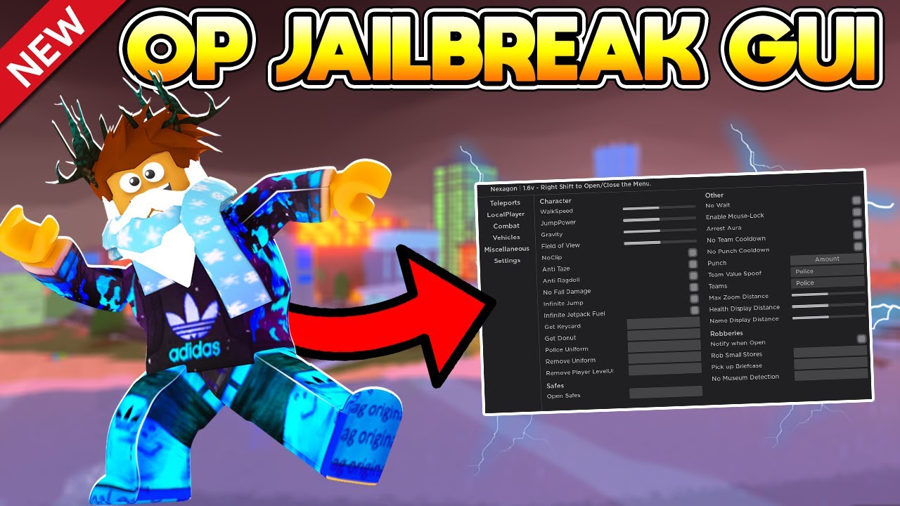 roblox jailbreak menu de hacks rocket