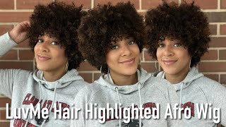 LuvMe Hair Highlighted Afro Curly Wig | Short Natural Look | Install And Review | Under $70
