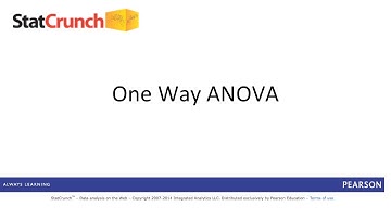 StatCrunch: One Way ANOVA