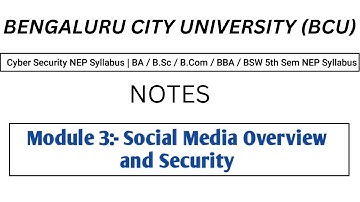 Cyber Security chapter 3 | BA/ B.Sc/ B.Com/ BBA/ BSW 5th Sem NEP Syllabus