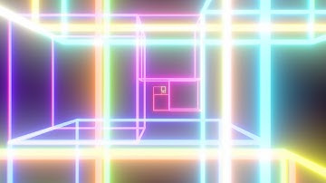 Infinite Zoom Into Logarithmic Cube Spiral Glows Rainbow Neon Colors 4K Video Effects HD Background