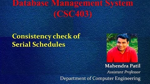 #DBMS #Transcation Consistency check of Serial Schedule | Transaction schedule | Schedules