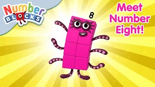 numberblocks all about number eight meet the numbers learn to count