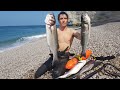 Lubinas XL en Normandia  desde tierra - Pesca submarina - parte 1  - con Gorka Ibarguren