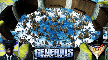 USA Boss 1vs7 Random Hard | Command & Conquer Generals Zero Hour
