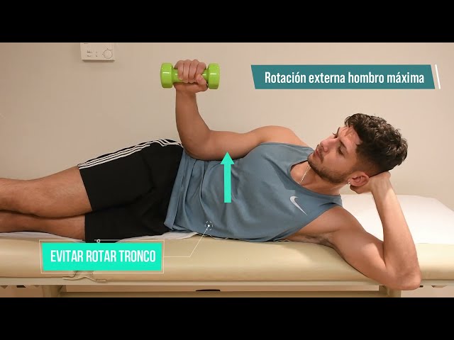 Hombro ejercicio fortalecimiento #06: Rotación externa (acostado)