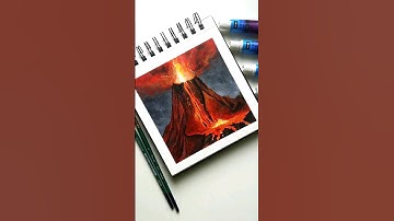volcano acrylic painting |#acrylicpainting #satisfying #aesthetic #art #tutorial