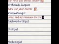 #animation doctor names and what they specialize in
