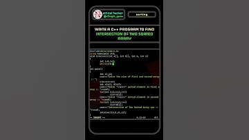 Intersection of Two Sorted Array #cplusplus #dsa #array #nonightgams #codingtutorial #programs