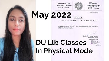 Commencement of DU LLB and du LLM classes in Physical Mode