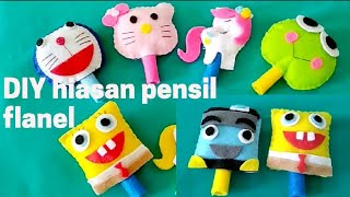 DIY hiasan pensil tayo / Spongebob dari kain flanel       #hiasanpensilflanel