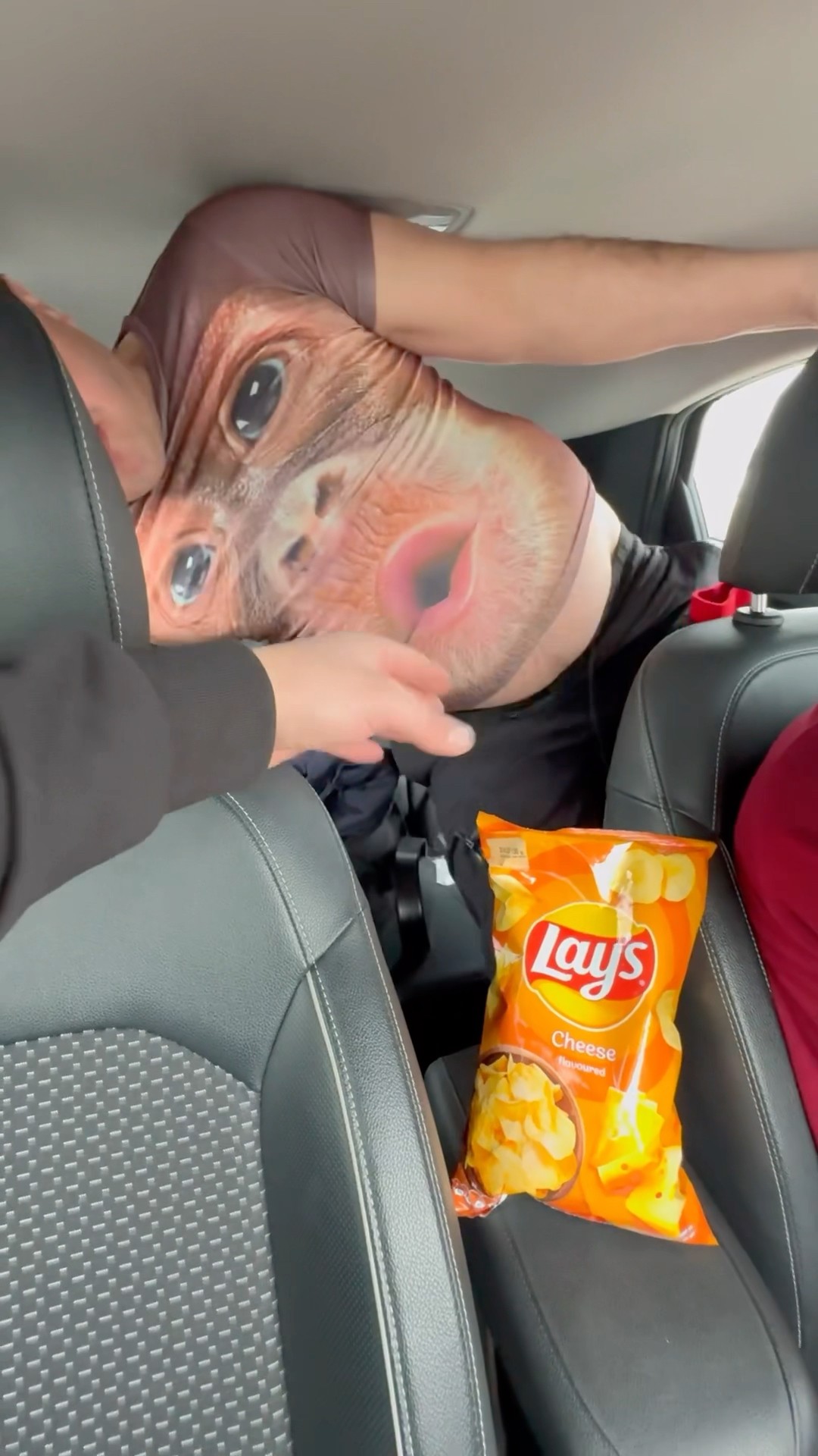 Gorilla in the car is blowing ?