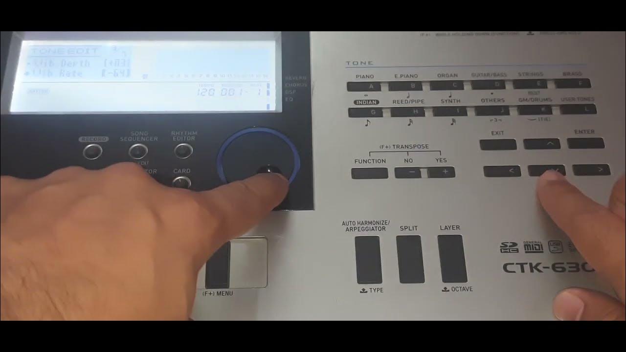 Edited Harmonium sound Casio CTK 6300 keyboard mixing with Eco and Chorus close display
