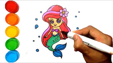 Vẽ Công Chúa  Ariel và tô màu cho bé -   Cách vẽ công chúa - Vẽ công chúa đơn giản Duy Hiếu Vlogs