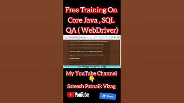 Free QA-WebDriver , SQL & Core Java Training I Will Guide You To Learn & Practice Core Java ,SQL &QA