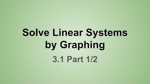 Solve Linear Systems by Graphing (3.1 Part 1/2) - Intro to Systems + Solving by Graphing
