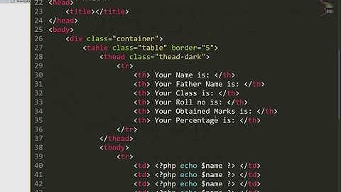 how to create marksheet using html css and php part2