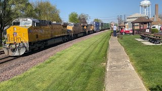 Shiny New Paint! UP with new paint pulls a Z Train Intermodal Westbound! 4/25/2024