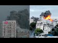 Gaza buildings collapse after Israeli air strike