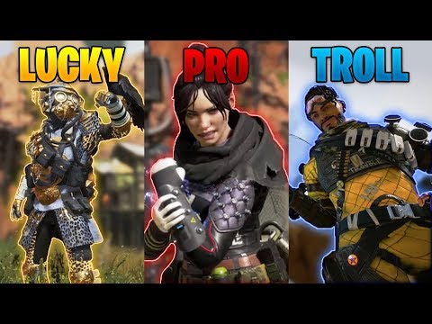 LUCKY vs PRO vs TROLL - NEW Apex Legends Funny Epic Moments #90