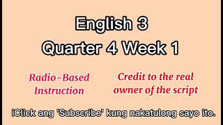 English 3 Quarter 4 Week 1