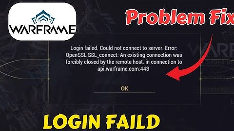 Warframe Game Login Failed Problem  Today || Warframe Sever Error Not Working Problem Today Fix