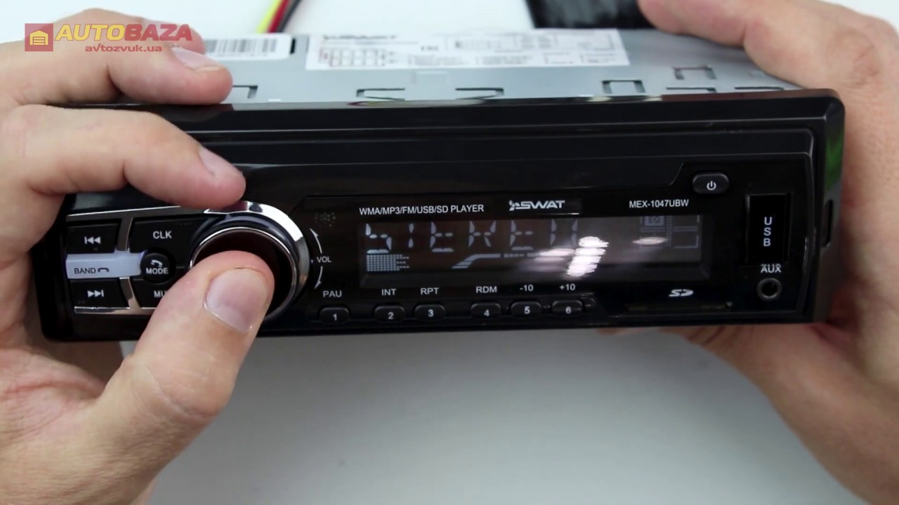 Автомагнитола Swat MEX-1047UBW bluetooth - YouTube