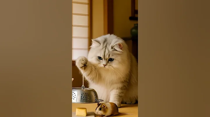 Watch the video about Perfect trap? Chinchilla cat’s master trap,ruined by one sniff from a clever guinea pig!#cat #mouse