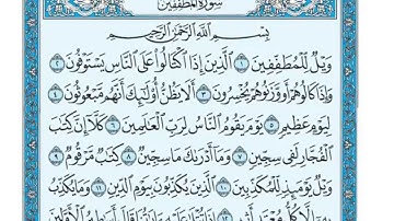 سورة المطففين مكتوبة ياسر الدوسري  www.qoranet.net