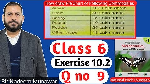 Class 6 Exercise 10.2 Q no 9 ex 10.2 How draw pie chart NBF Maths federal board maths class 6