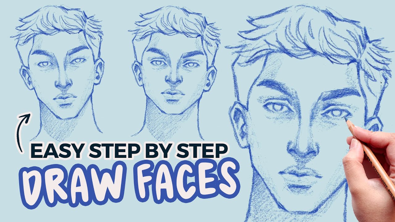 face drawing step by step