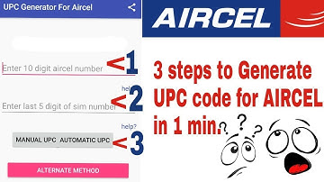 How to Generate Port code for AIRCEL  || UPC Code for AIRCEL|| TECH NEWS || TECHTIONARY