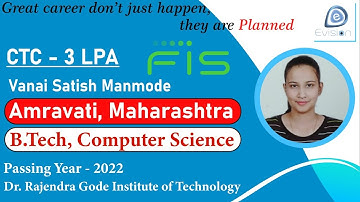 Congrats, Vanai | Selected in FIS Global, Pune | 3 LPA | COMPUTERS SCIENCE, Passing 2022 | Amravati