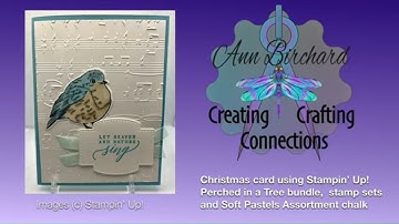 Christmas card: Perched in a Tree bundle, Stitched So Sweetly dies, Merry Melody 3D embossing folder