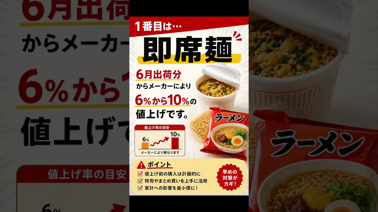 6月値上げラッシュ！今買うべき13選#shorts#値上げラッシュ#6月値上げ#備蓄#買いだめ#インフレ#家計防衛#節約