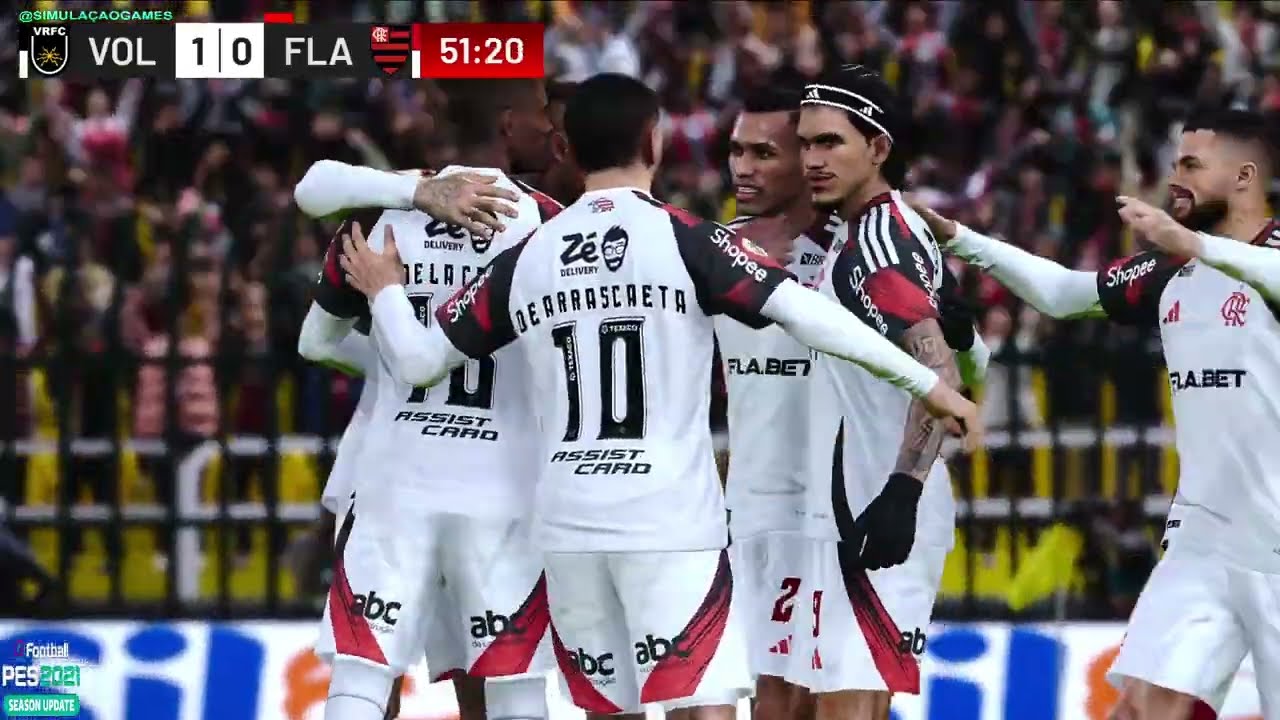 VOLTA RENDONDA X FLAMENGO   AO VIVO SIMULANDO GAMEPLAY 