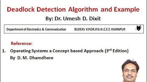 Deadlock Detection - (Module 5 Lecture 5)