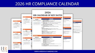 2026 HR Compliance Calendar | Editable & Printable Word Doc (HR + Payroll)