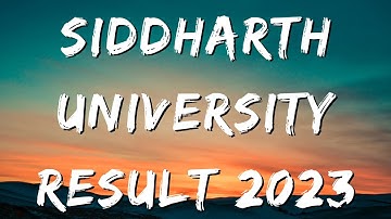 Siddharth University result 2023 l BA,B.SC, M.A, B.COM I Siddharth University result 202#viral